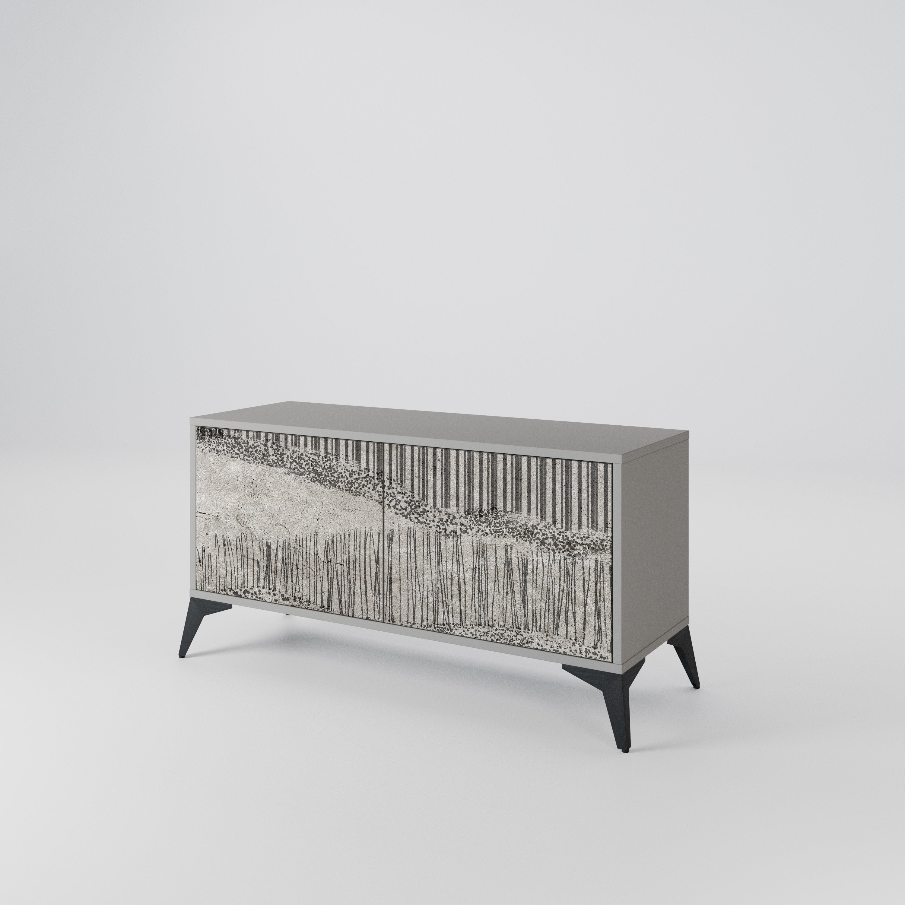 GRAIN LINES Mueble de TV Compacto de 2 puertas