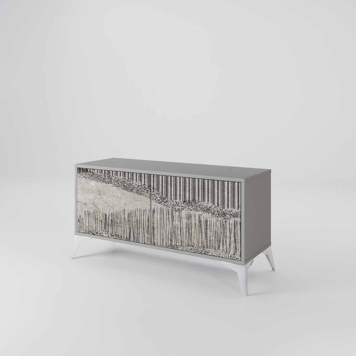GRAIN LINES Mueble de TV Compacto de 2 puertas