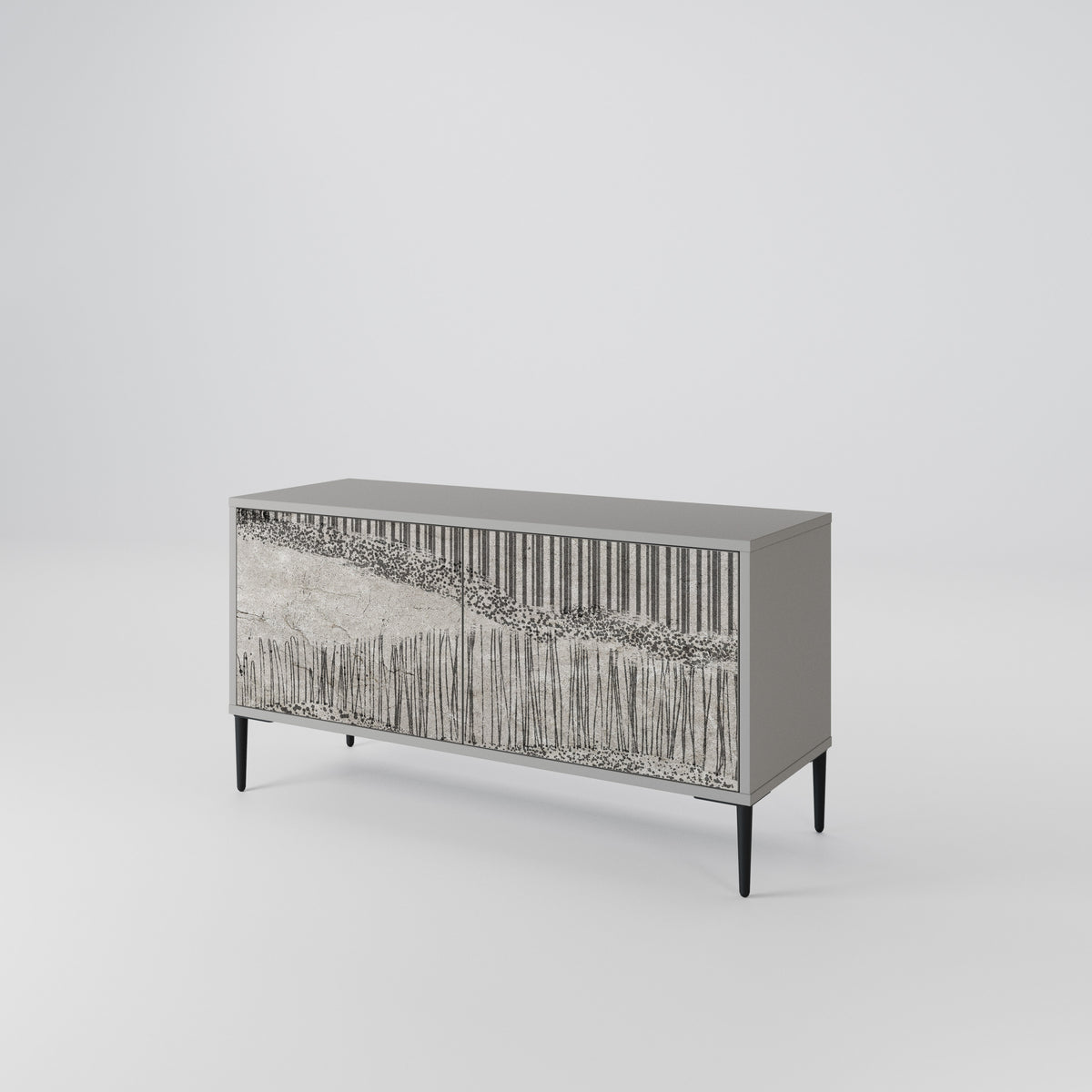GRAIN LINES Mueble de TV Compacto de 2 puertas