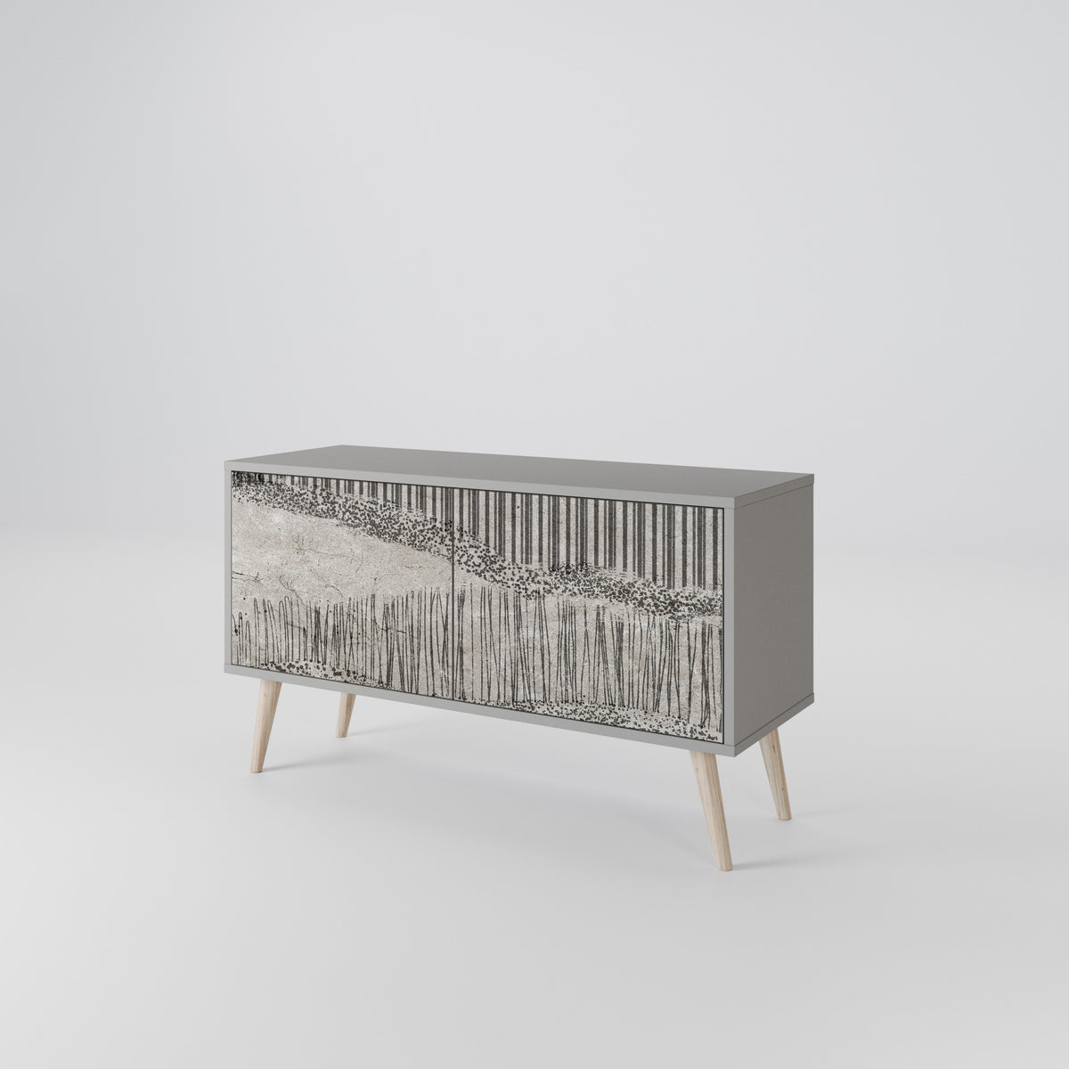 GRAIN LINES Mueble de TV Compacto de 2 puertas