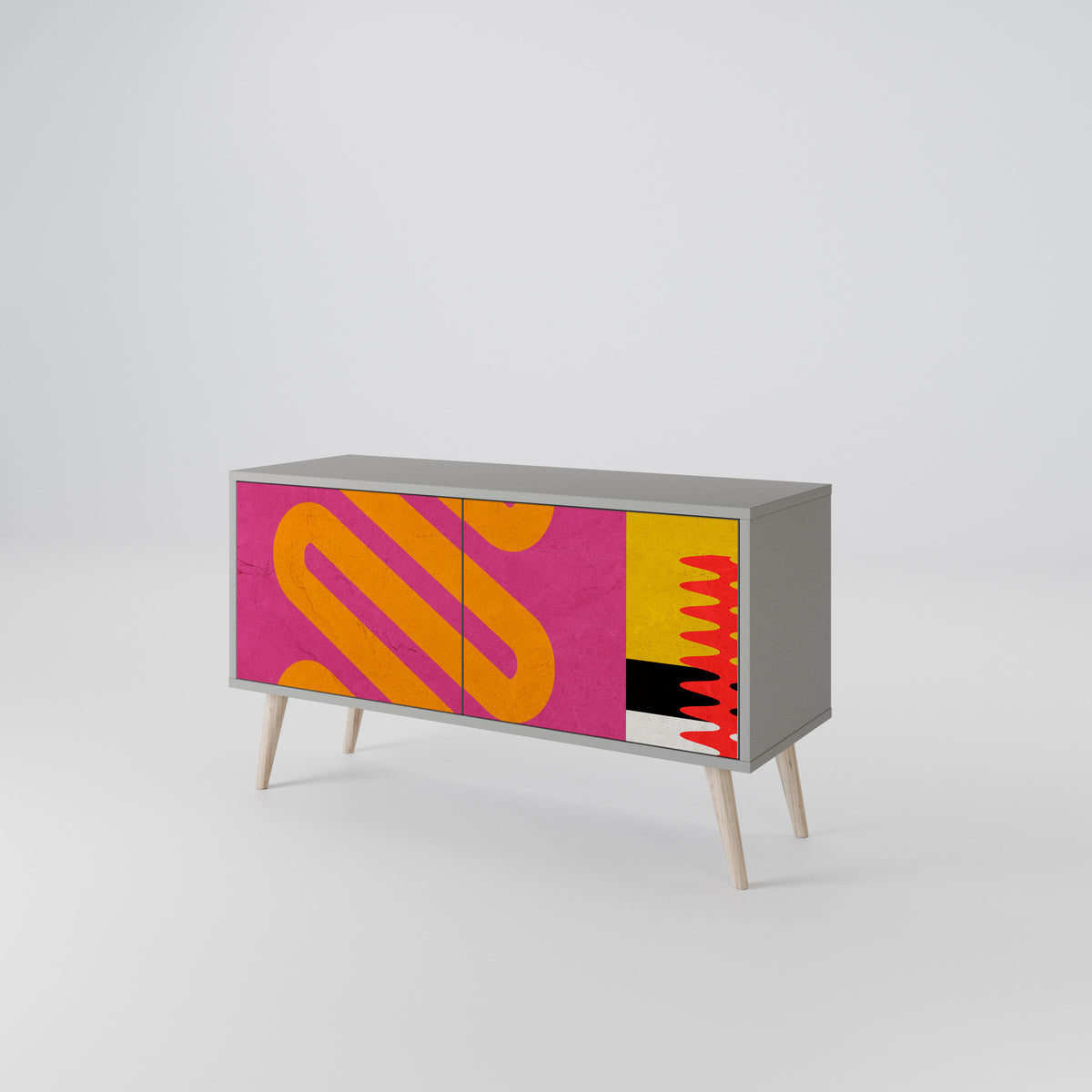 VIVID ART Mueble de TV Compacto de 2 puertas