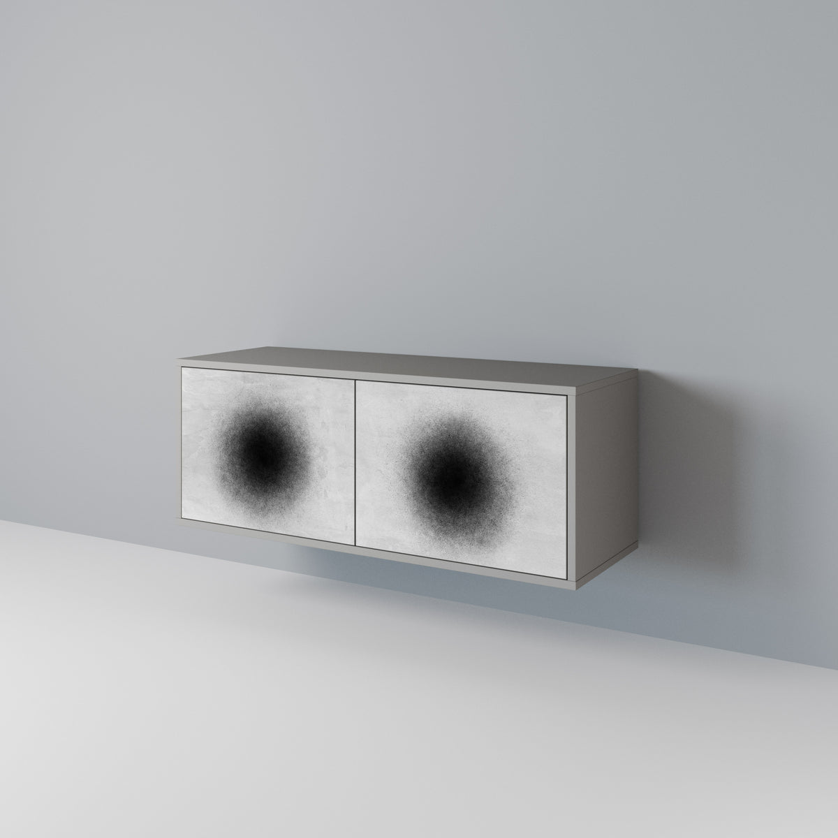 BLACK HOLE Mueble de TV Compacto de 2 puertas