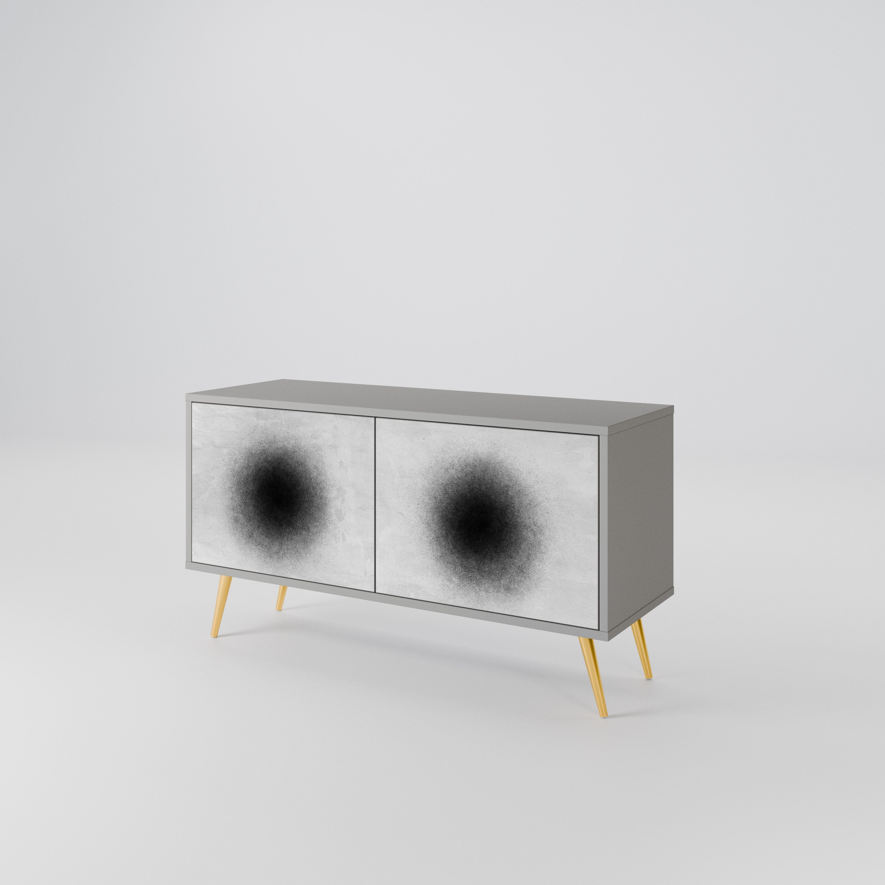 BLACK HOLE Mueble de TV Compacto de 2 puertas