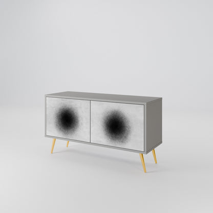 BLACK HOLE Mueble de TV Compacto de 2 puertas