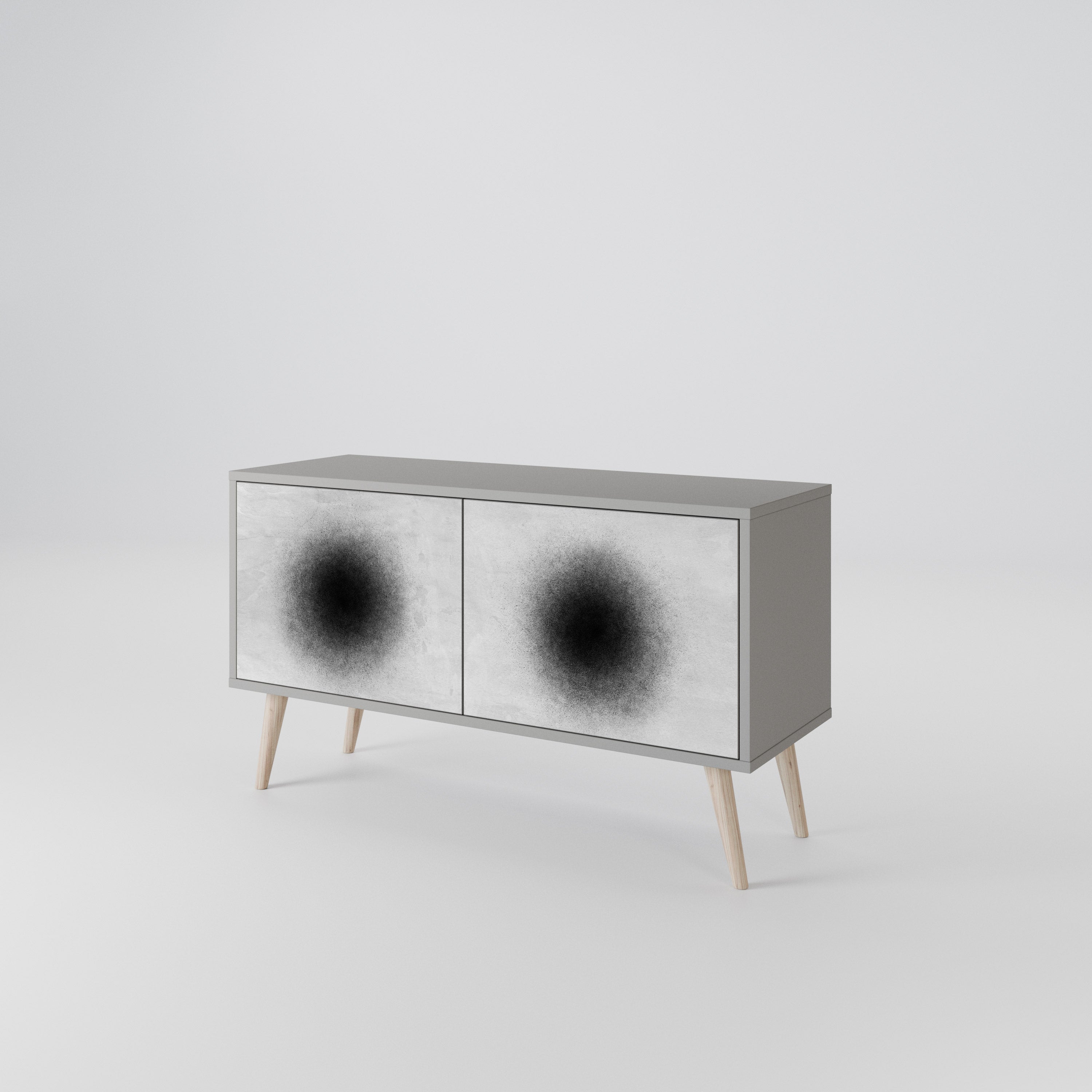 BLACK HOLE Mueble de TV Compacto de 2 puertas