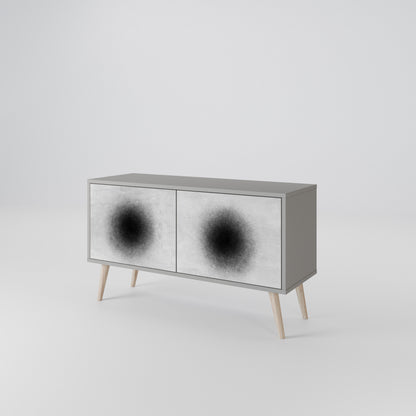 BLACK HOLE Mueble de TV Compacto de 2 puertas