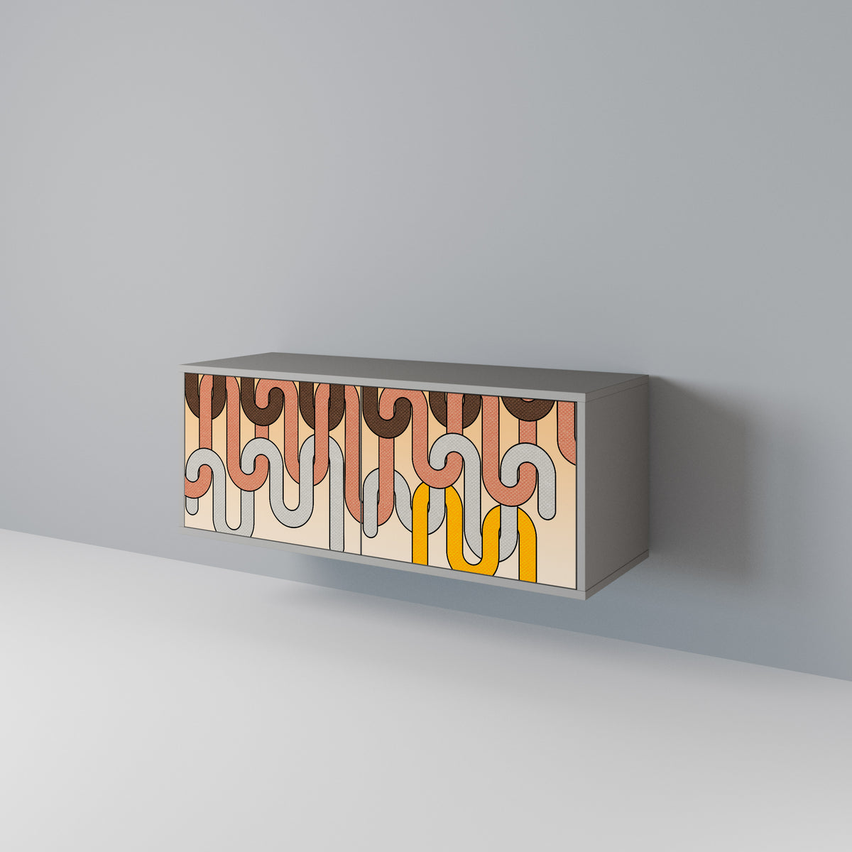 COLORFUL STRINGS Mueble de TV Compacto de 2 puertas