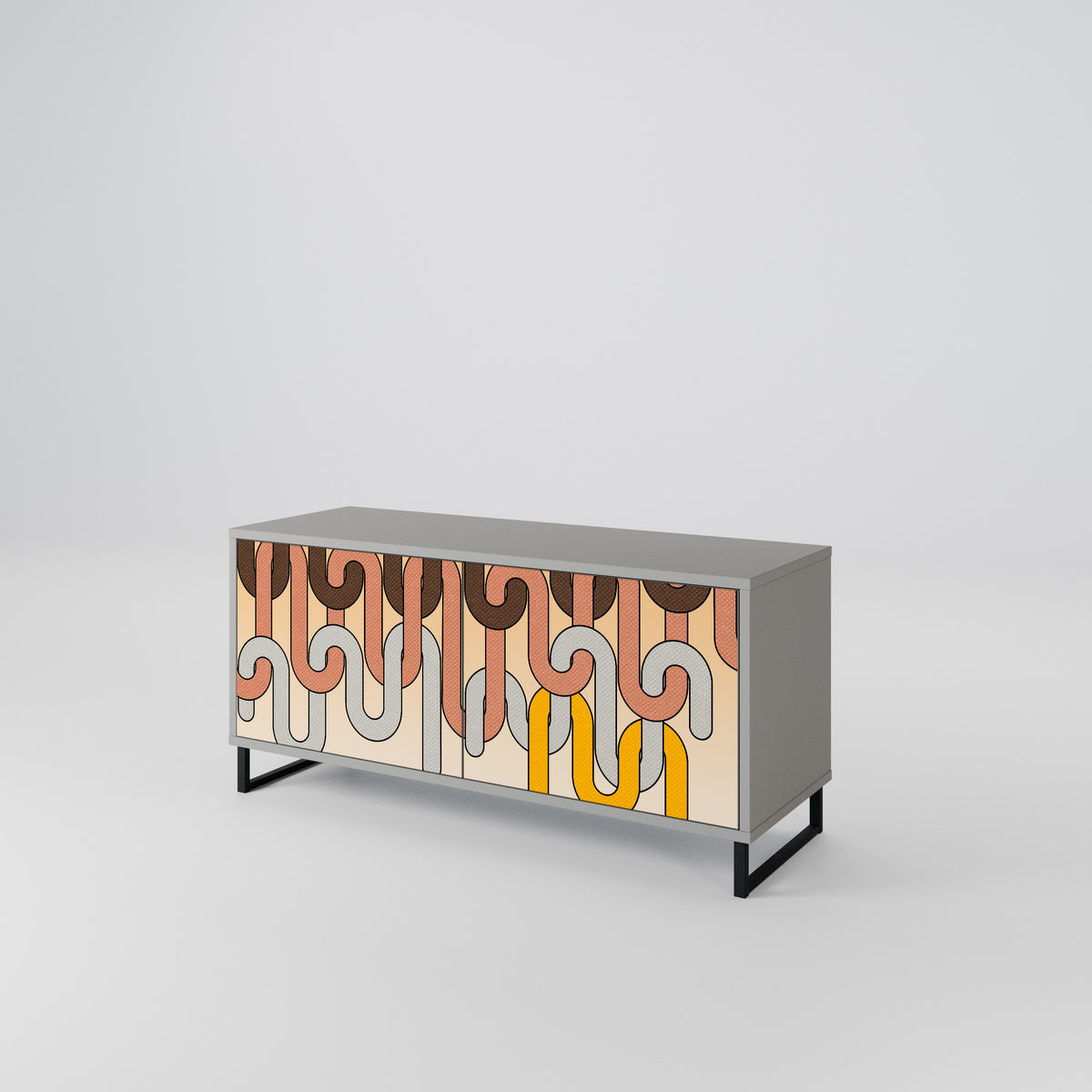 COLORFUL STRINGS Mueble de TV Compacto de 2 puertas