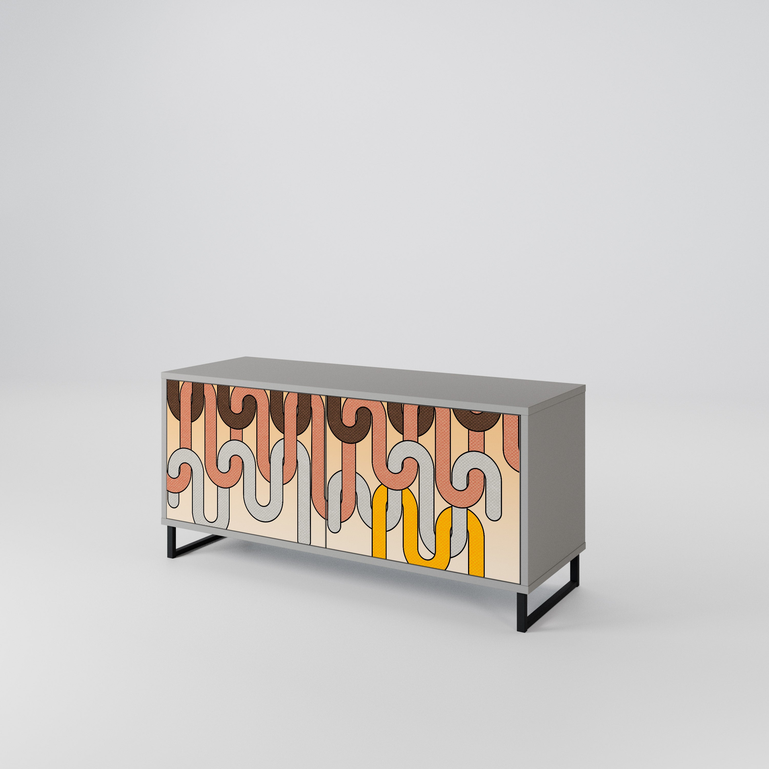 COLORFUL STRINGS Mueble de TV Compacto de 2 puertas