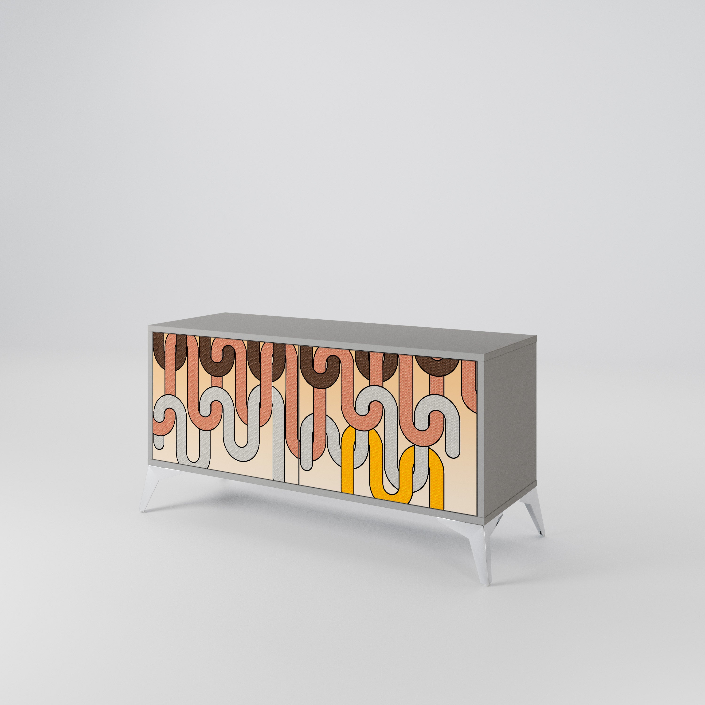 COLORFUL STRINGS Mueble de TV Compacto de 2 puertas