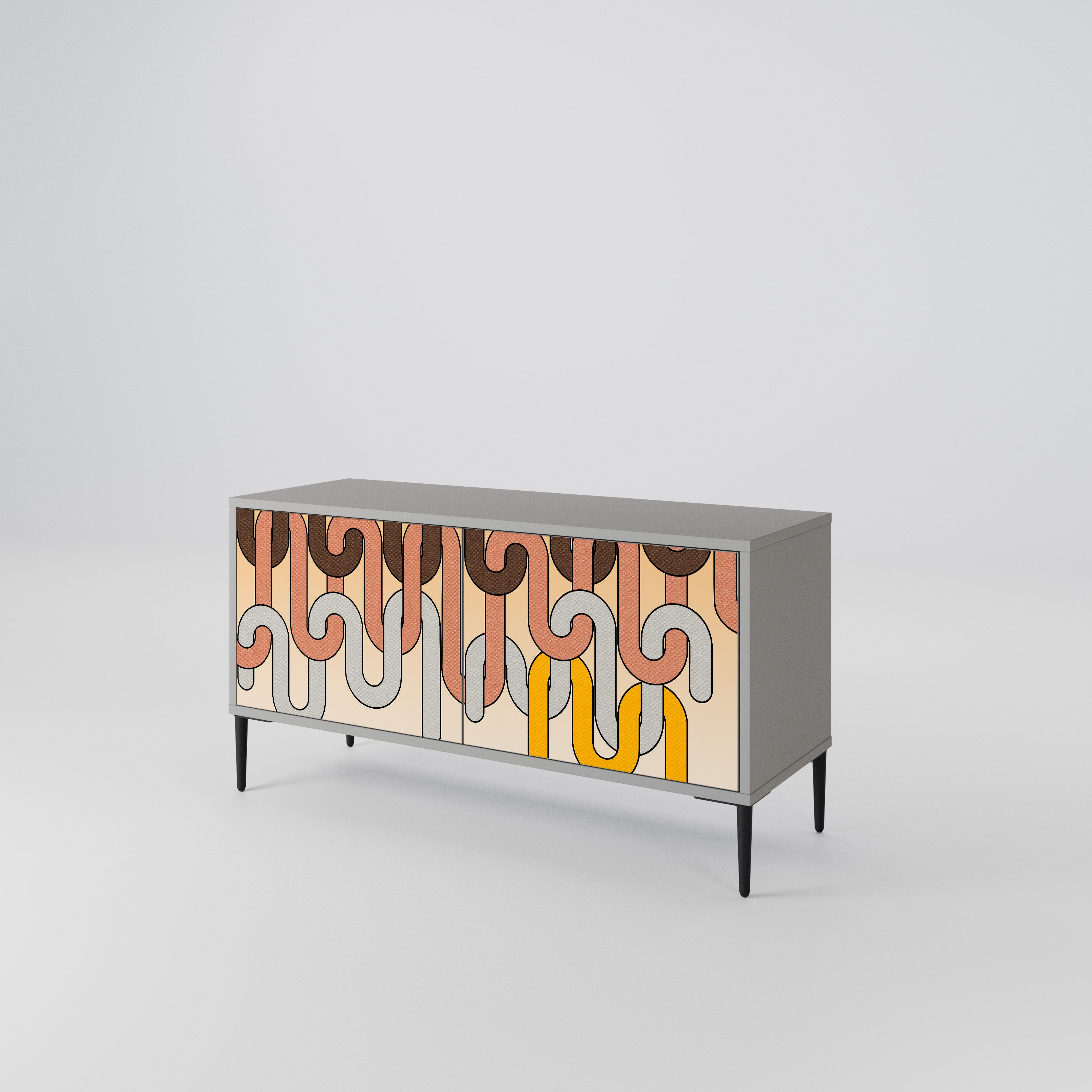 COLORFUL STRINGS Mueble de TV Compacto de 2 puertas