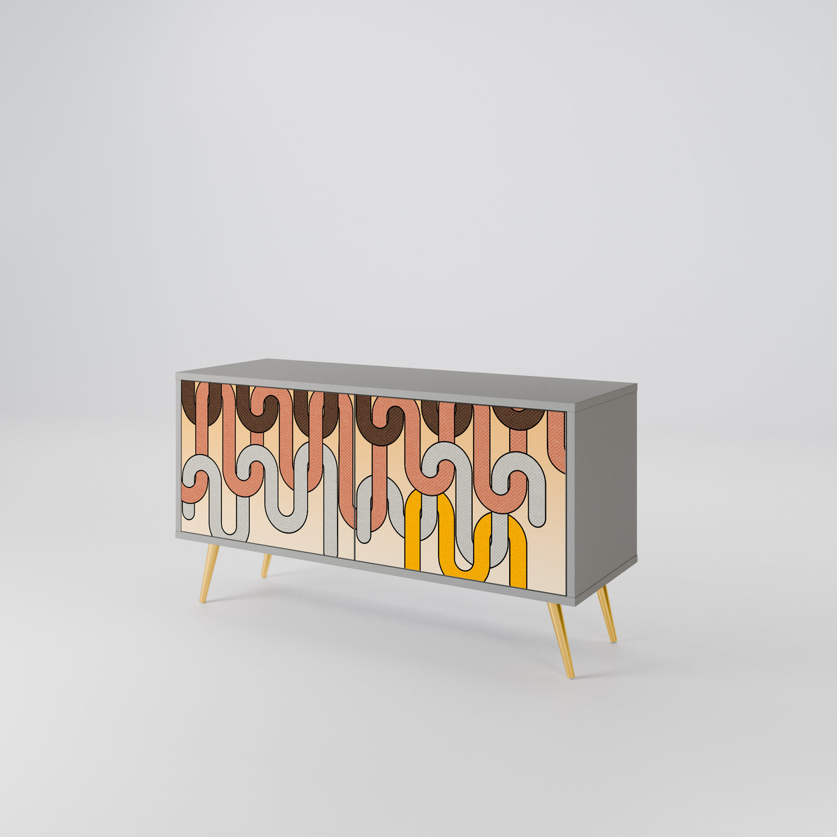 COLORFUL STRINGS Mueble de TV Compacto de 2 puertas