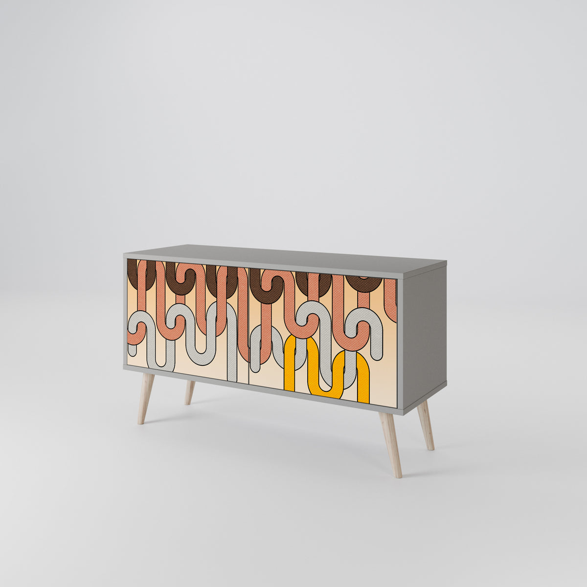 COLORFUL STRINGS Mueble de TV Compacto de 2 puertas