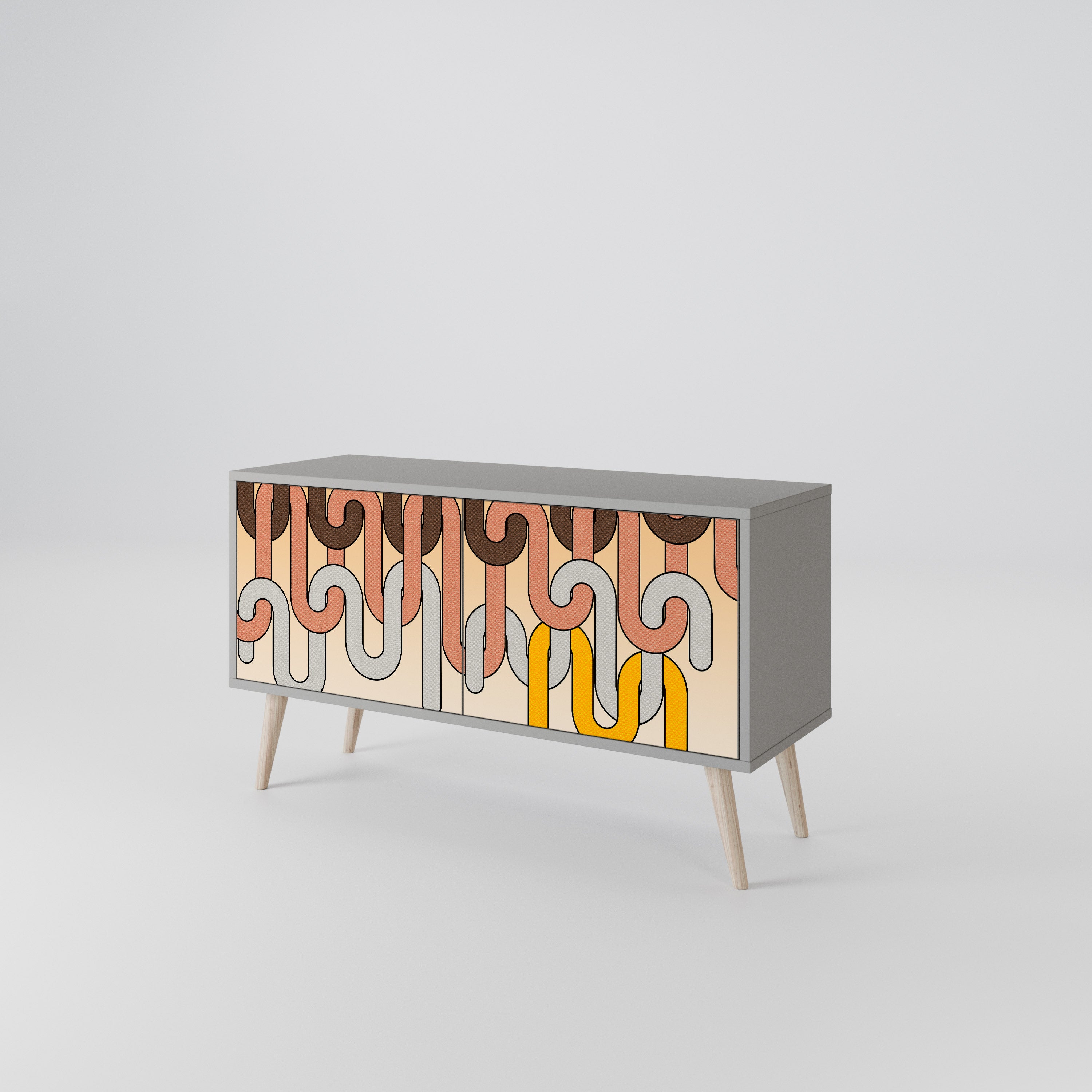 COLORFUL STRINGS Mueble de TV Compacto de 2 puertas