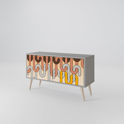 COLORFUL STRINGS Mueble de TV Compacto de 2 puertas