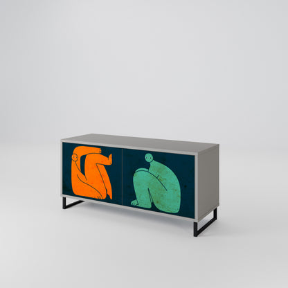 TOGETHER BUT SEPARATELY Mueble de TV Compacto de 2 puertas