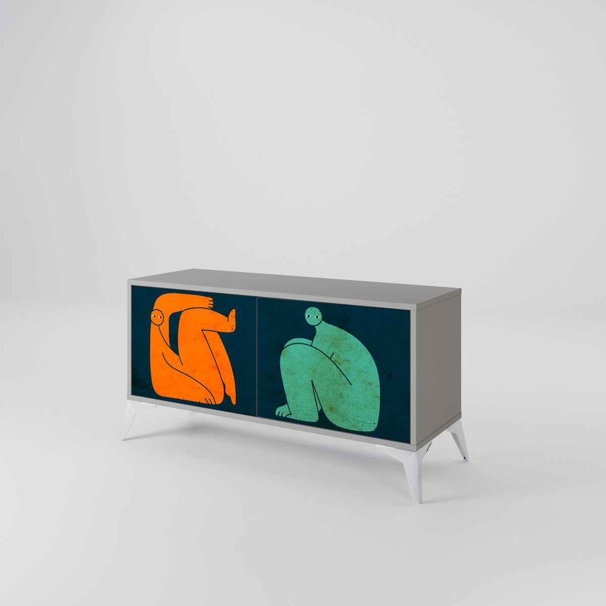 TOGETHER BUT SEPARATELY Mueble de TV Compacto de 2 puertas