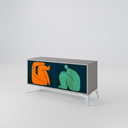 TOGETHER BUT SEPARATELY Mueble de TV Compacto de 2 puertas