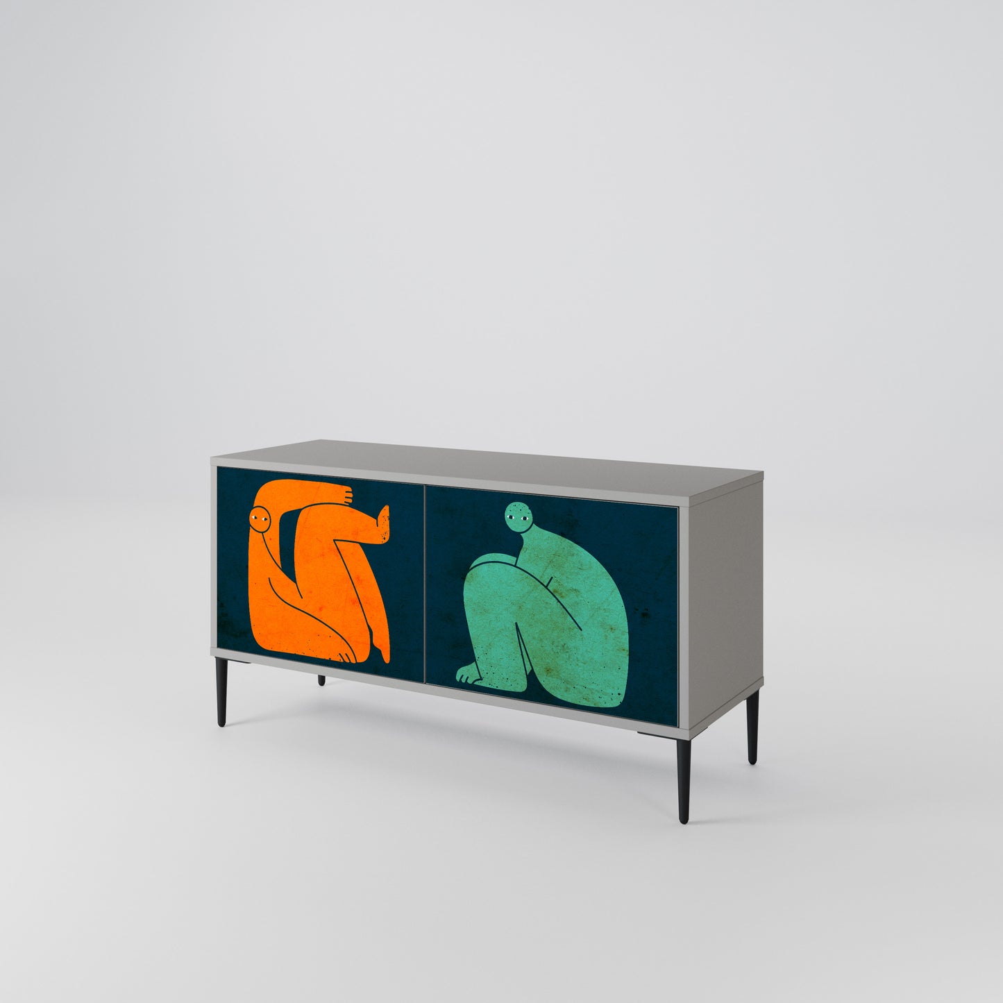 TOGETHER BUT SEPARATELY Mueble de TV Compacto de 2 puertas