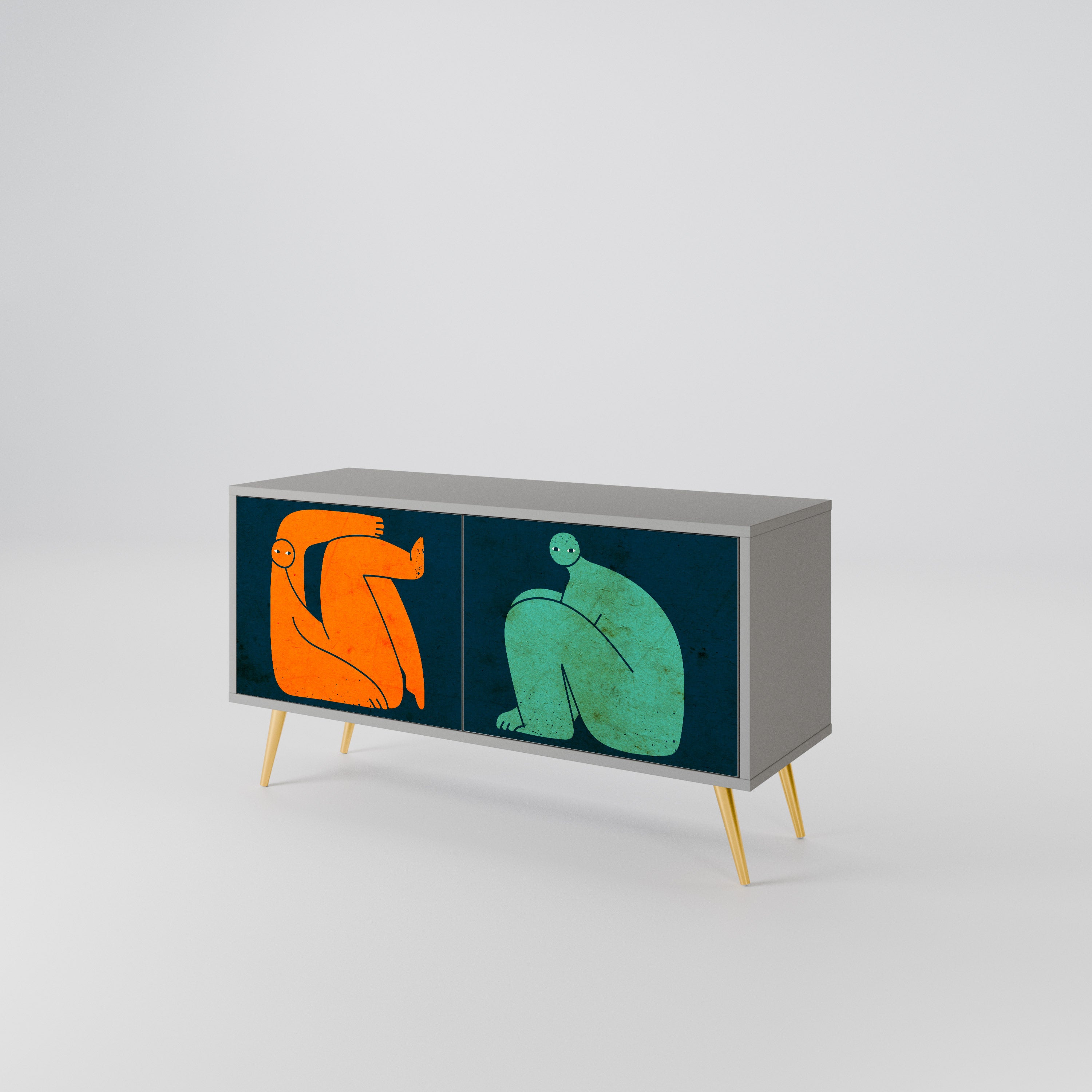 TOGETHER BUT SEPARATELY Compact 2-Door TV Cabinet