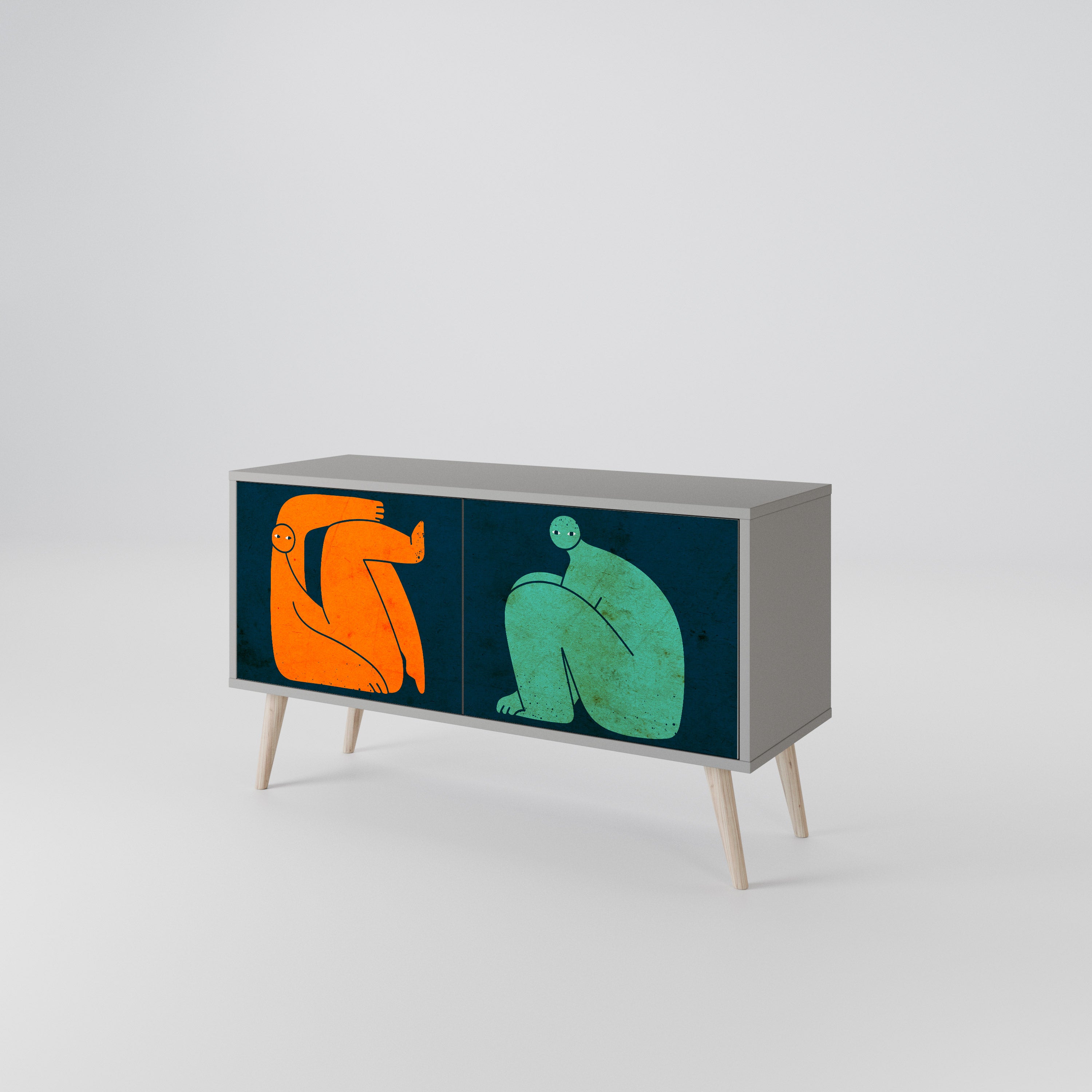 TOGETHER BUT SEPARATELY Compact 2-Door TV Cabinet