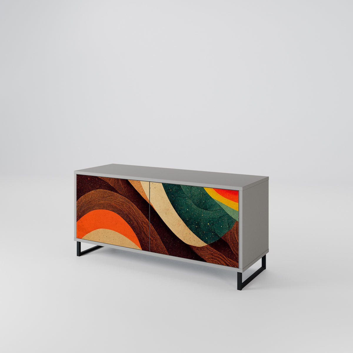 COLORFUL STRANDS Mueble de TV Compacto de 2 puertas