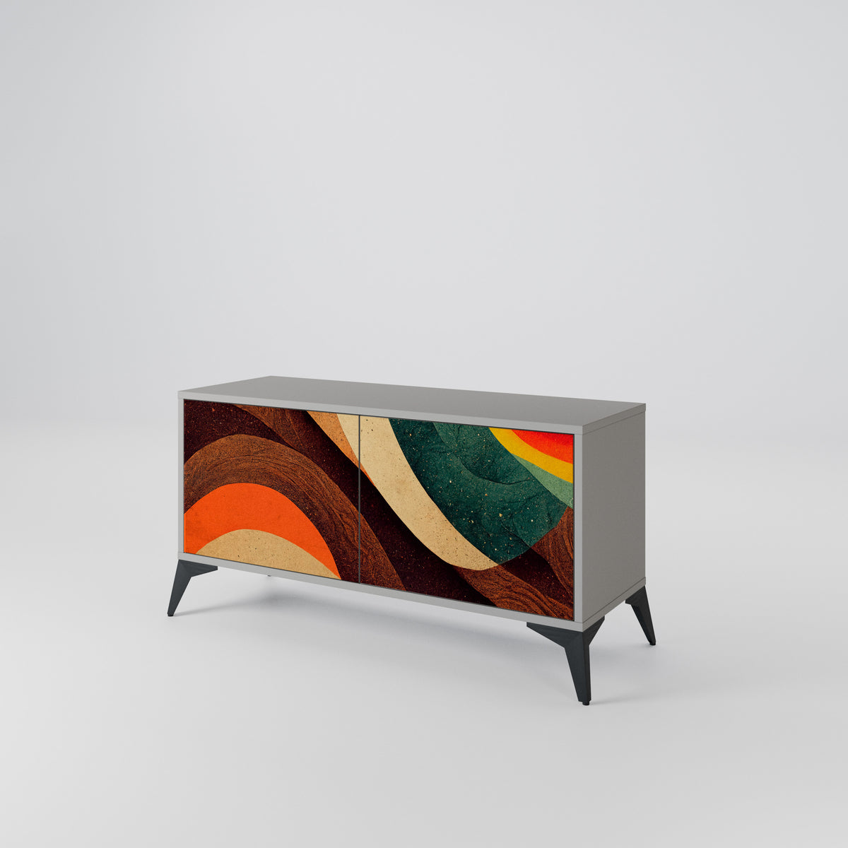 COLORFUL STRANDS Mueble de TV Compacto de 2 puertas