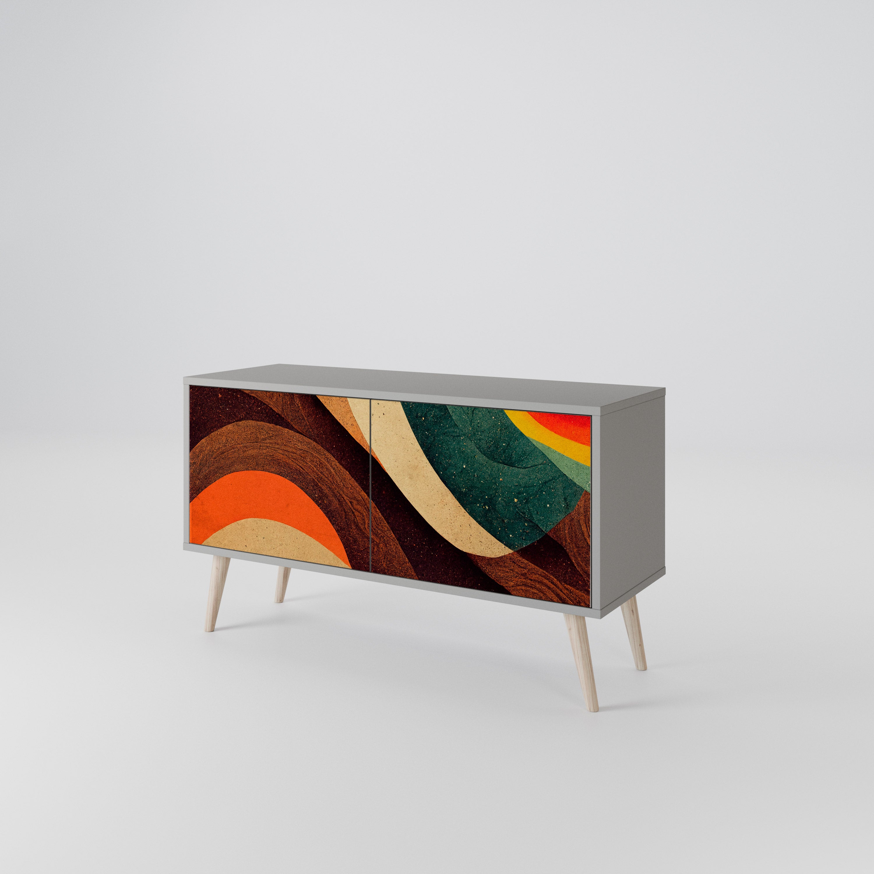 COLORFUL STRANDS Compact 2-Door TV Cabinet