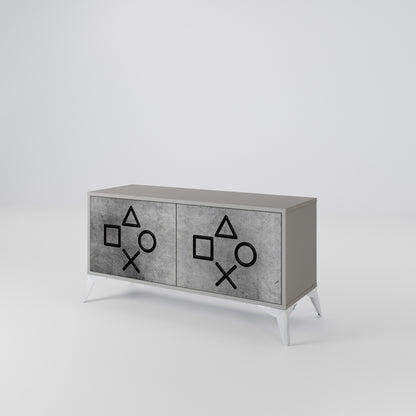 GAMER CHOICE Mueble de TV Compacto de 2 puertas