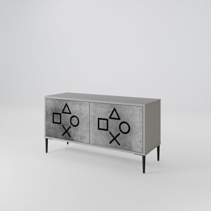 GAMER CHOICE Mueble de TV Compacto de 2 puertas