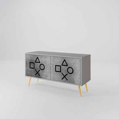 GAMER CHOICE Mueble de TV Compacto de 2 puertas