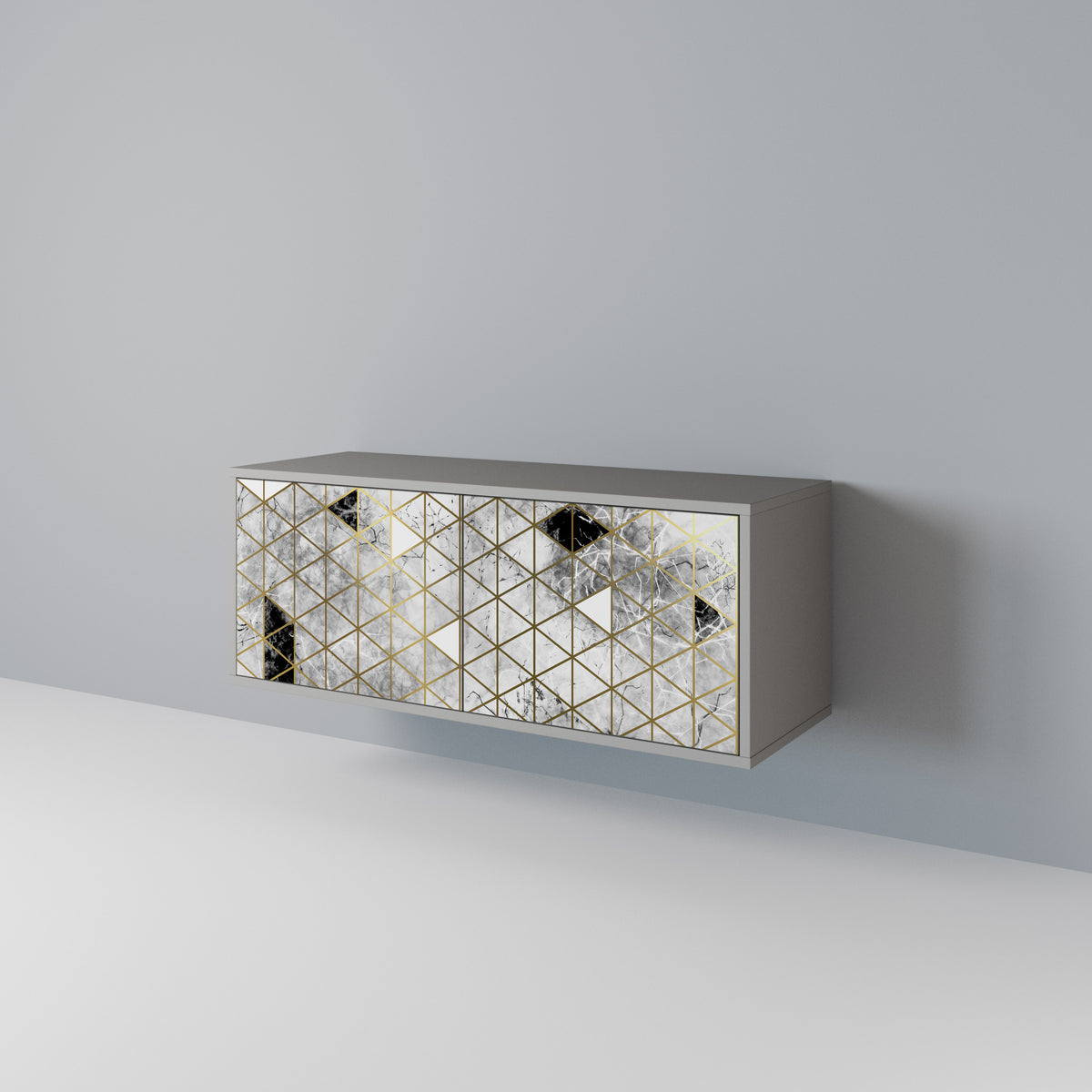 ASHEN ARIA Mueble de TV Compacto de 2 puertas