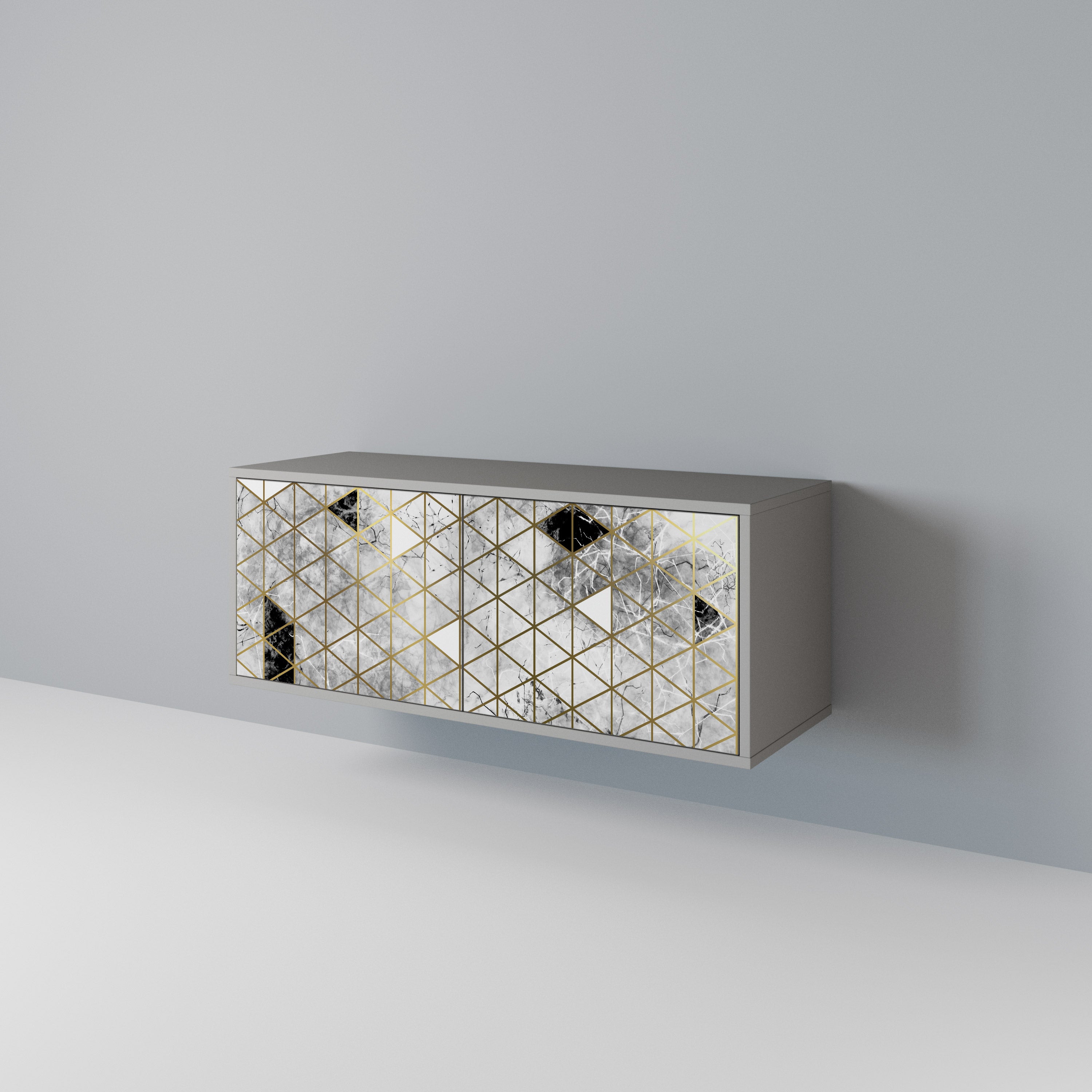 ASHEN ARIA Mueble de TV Compacto de 2 puertas