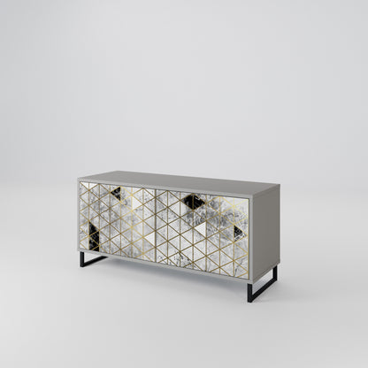 ASHEN ARIA Mueble de TV Compacto de 2 puertas