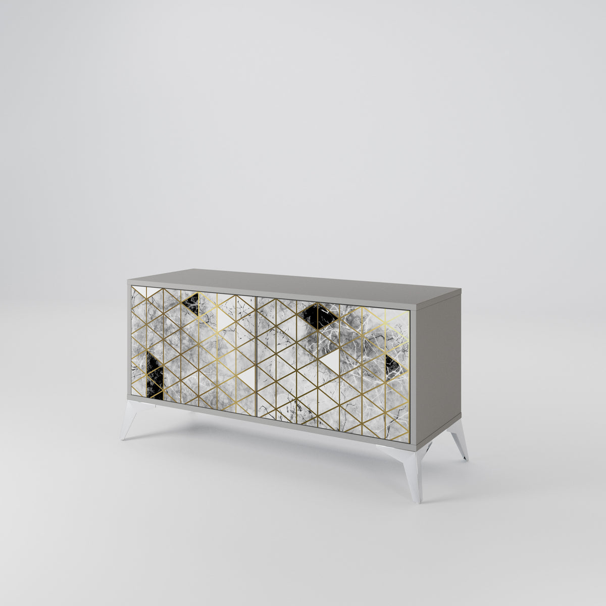 ASHEN ARIA Mueble de TV Compacto de 2 puertas
