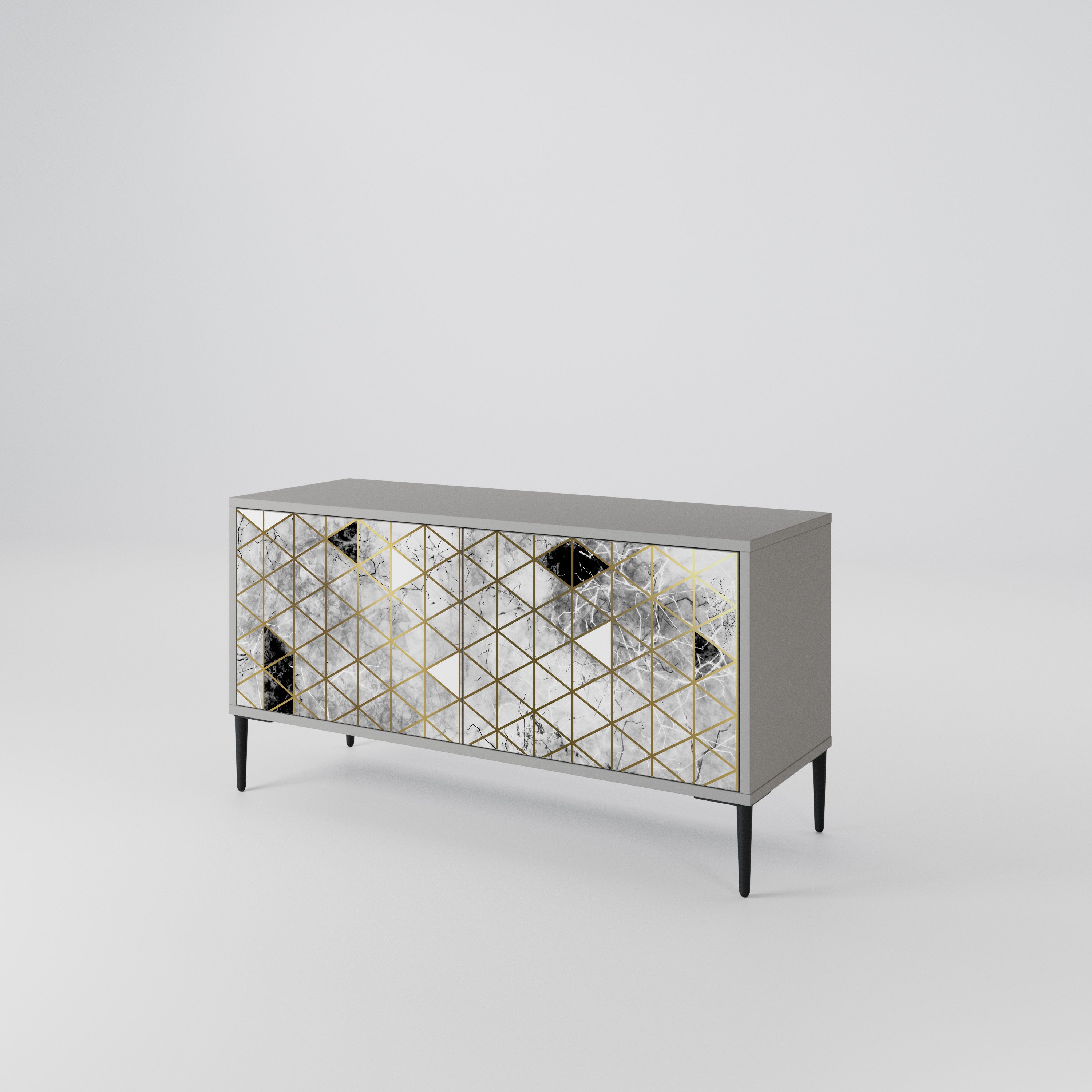 ASHEN ARIA Mueble de TV Compacto de 2 puertas