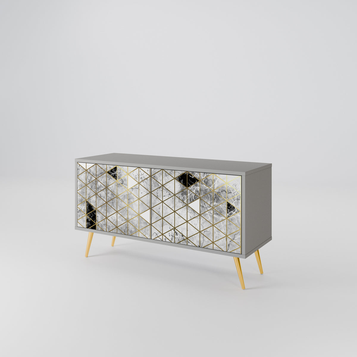 ASHEN ARIA Mueble de TV Compacto de 2 puertas