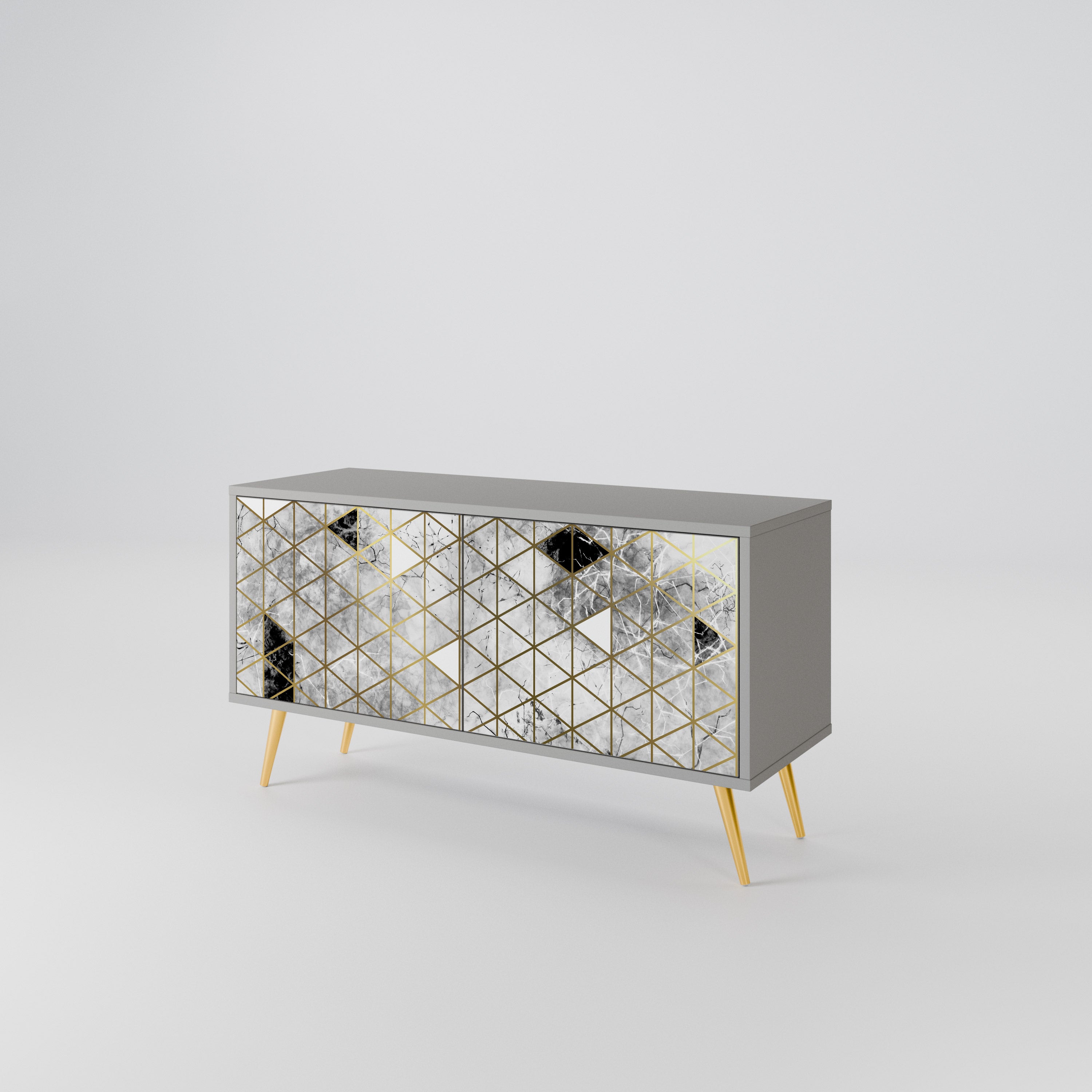 ASHEN ARIA Mueble de TV Compacto de 2 puertas