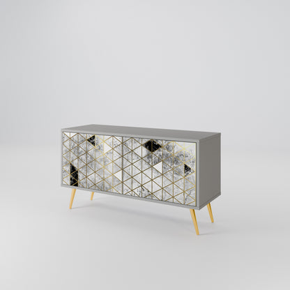 ASHEN ARIA Mueble de TV Compacto de 2 puertas