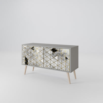 ASHEN ARIA Mueble de TV Compacto de 2 puertas