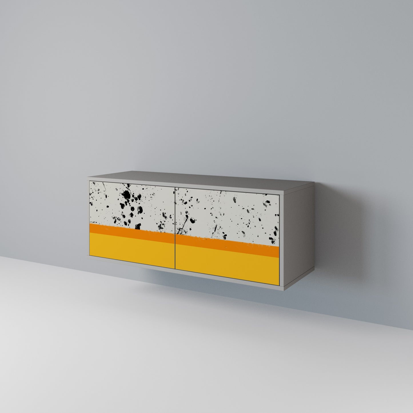 DYED BY ORANGE Mueble de TV Compacto de 2 puertas