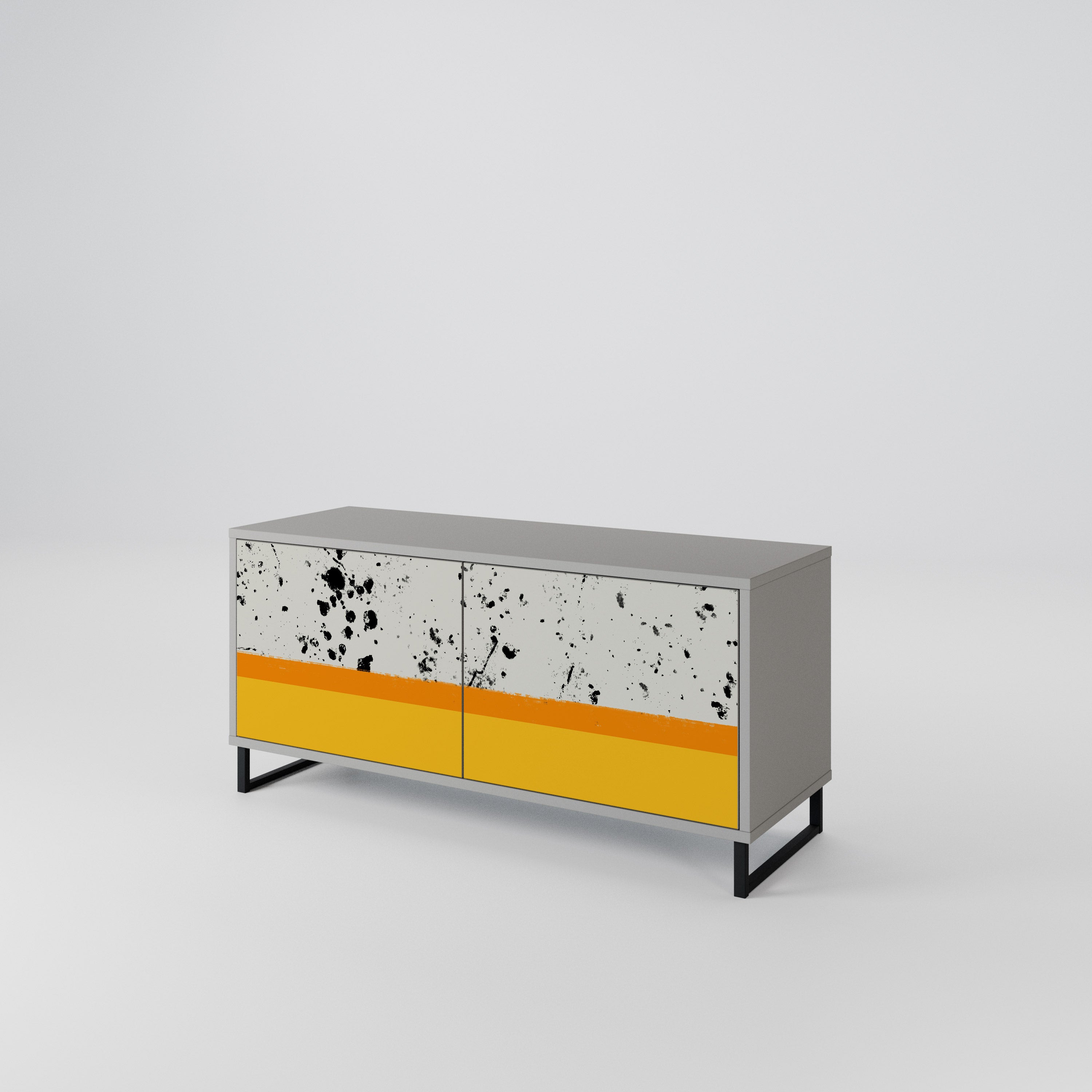 DYED BY ORANGE Mueble de TV Compacto de 2 puertas