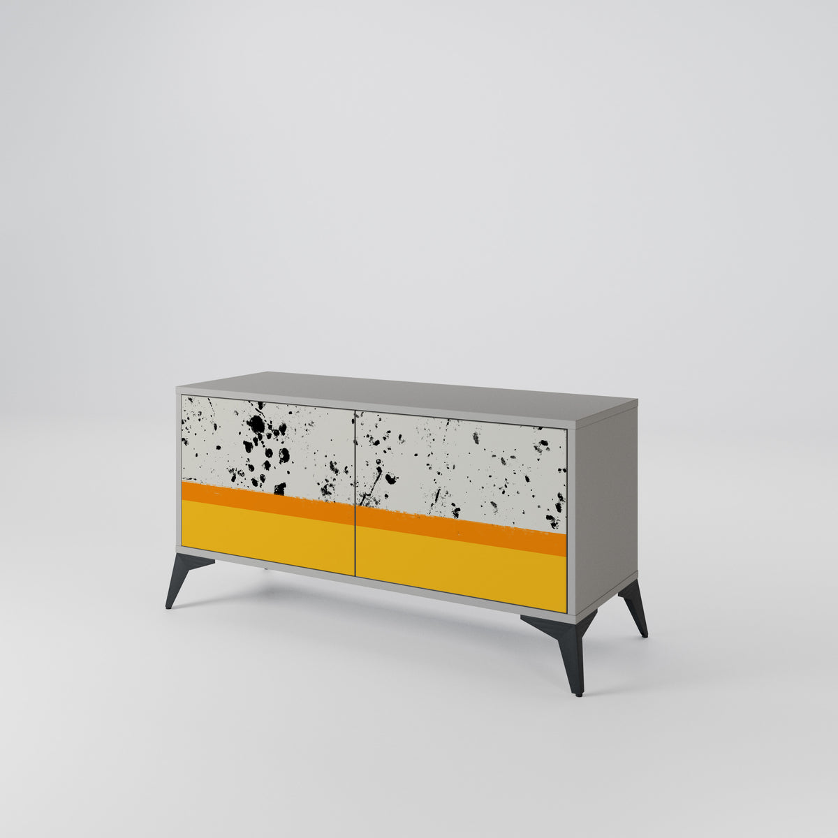 DYED BY ORANGE Mueble de TV Compacto de 2 puertas