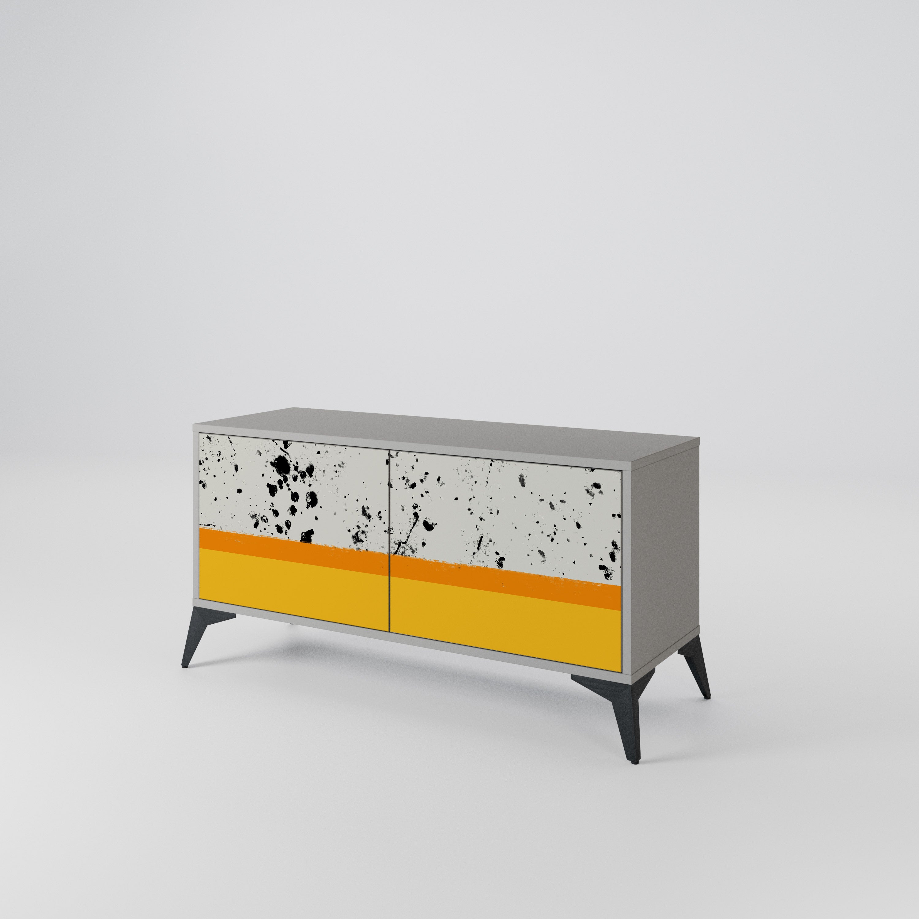 DYED BY ORANGE Mueble de TV Compacto de 2 puertas