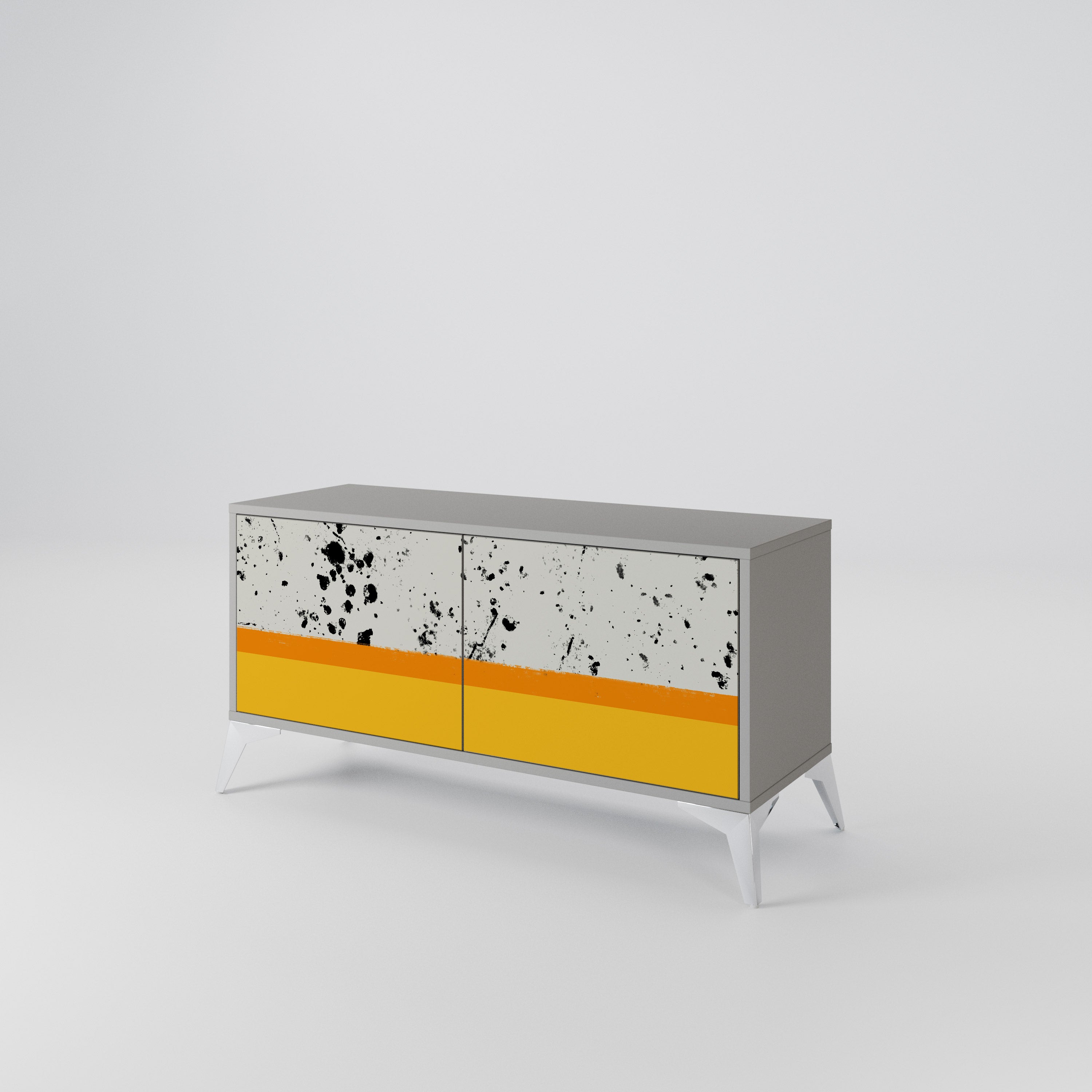 DYED BY ORANGE Mueble de TV Compacto de 2 puertas