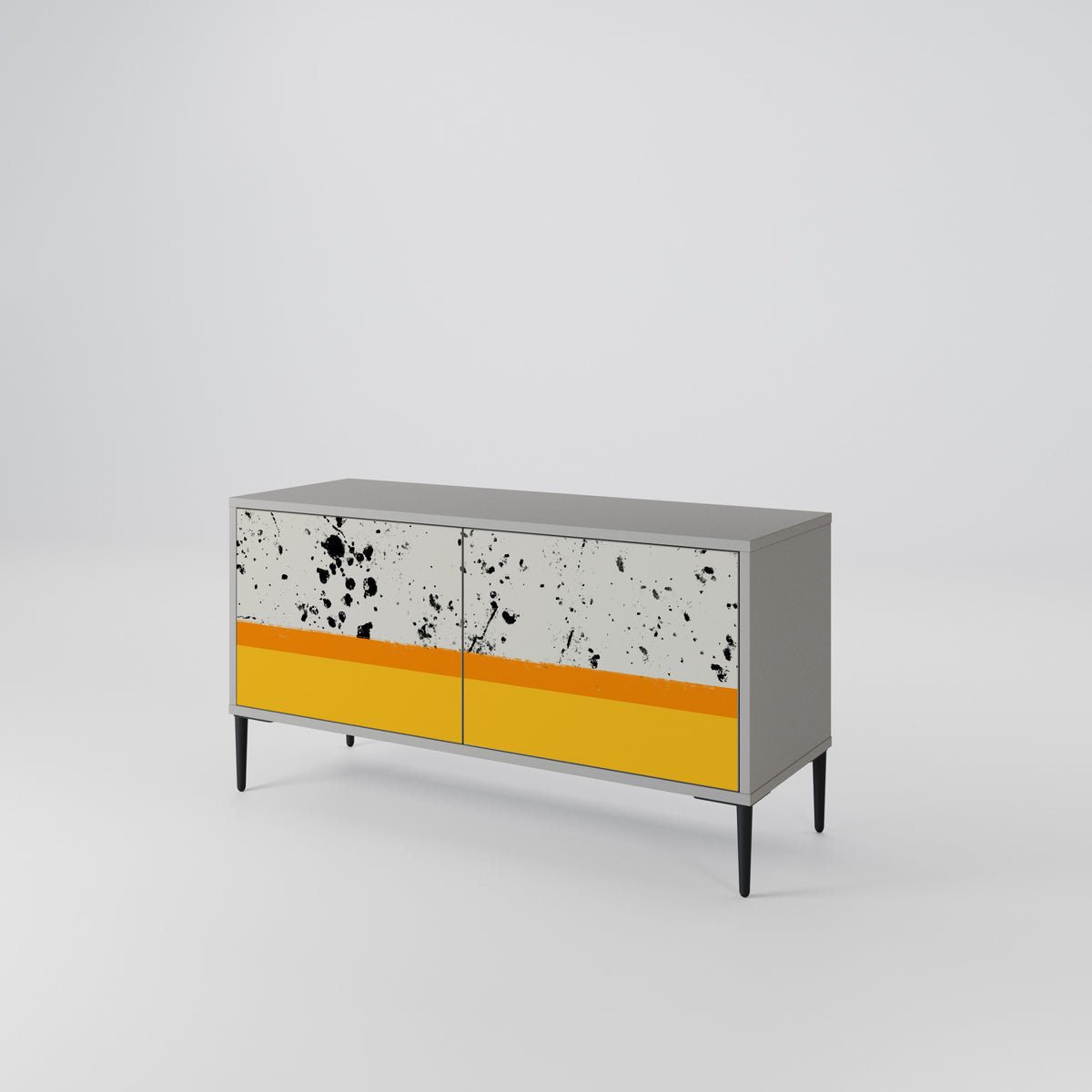 DYED BY ORANGE Mueble de TV Compacto de 2 puertas