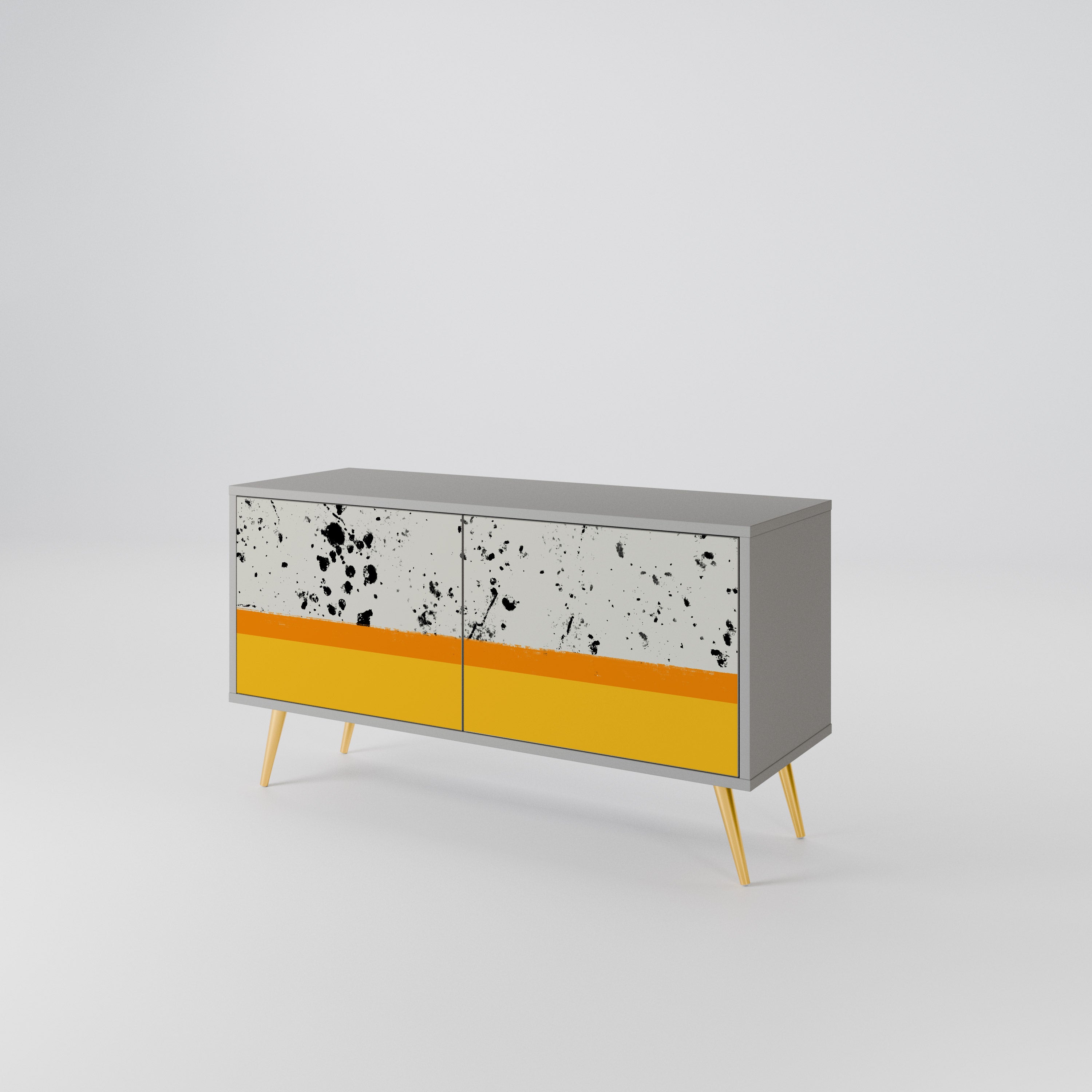 DYED BY ORANGE Mueble de TV Compacto de 2 puertas
