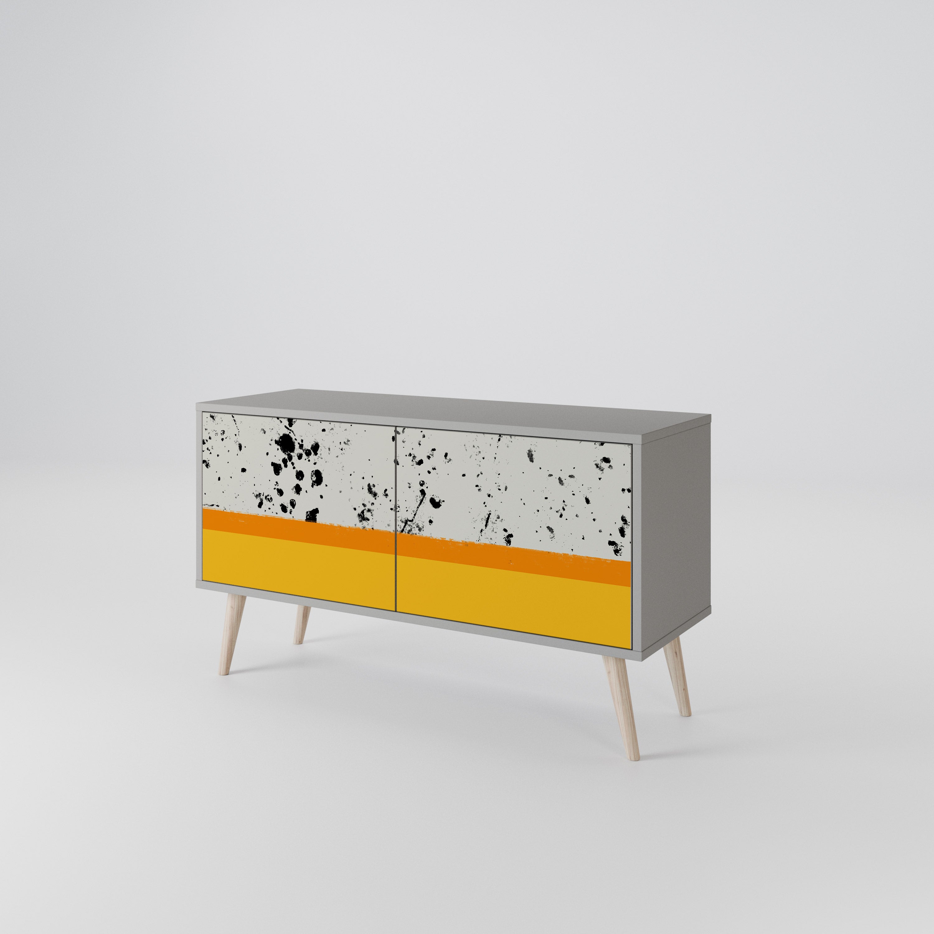 DYED BY ORANGE Mueble de TV Compacto de 2 puertas