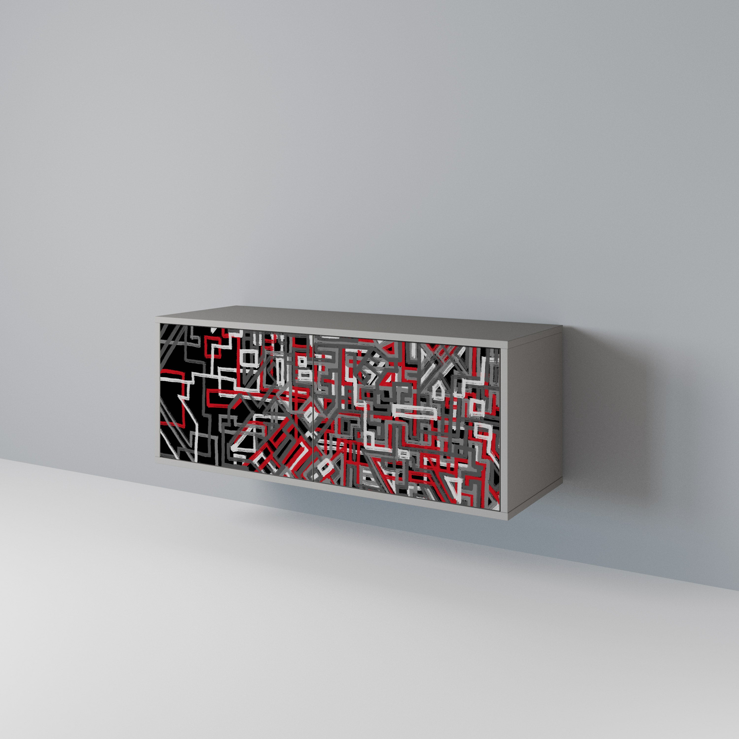 BROKEN LINES Mueble de TV Compacto de 2 puertas