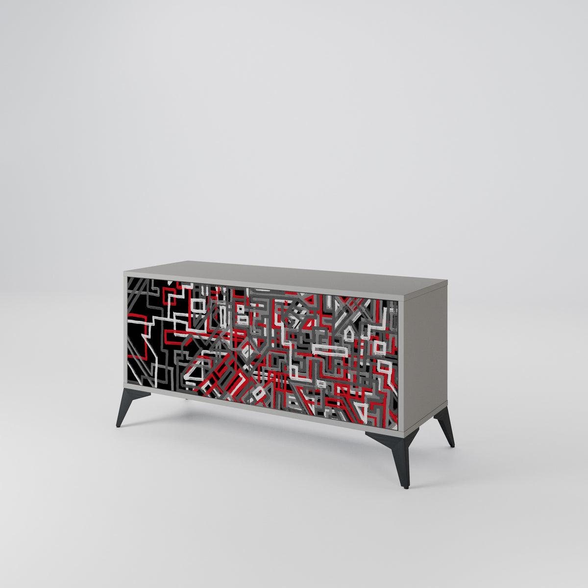 BROKEN LINES Mueble de TV Compacto de 2 puertas